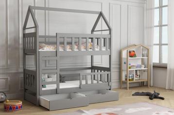 Stapelbed SUZY 160x75 of 180x75 matrassen grijs KLEUR beschikbaar voor biedingen