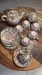 Antiek Chinees Thee Servies met Bladgoud, Ophalen of Verzenden