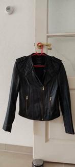 Zwarte leren jas van ZARA maat S, Ophalen of Verzenden, Zo goed als nieuw, Maat 36 (S), Zara