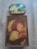 Vintage blik meisje hond blikken, Verzamelen, Blikken, Ophalen, Gebruikt, Overige