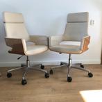 2 Thonet S845 S 845 bureaustoel leer creme stoel, Huis en Inrichting, Bureaustoelen, Ophalen, Gebruikt, Bruin, Nvt