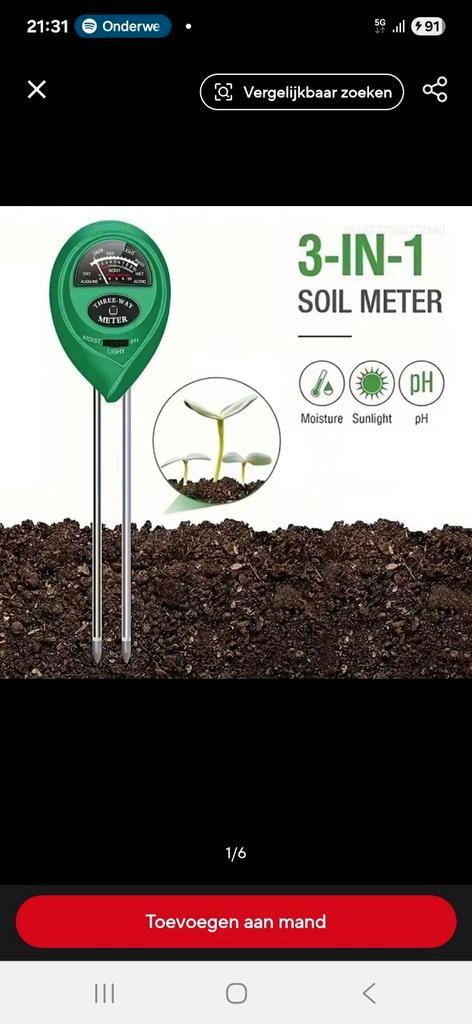 pH, vochtigheid en licht- meter, Tuin en Terras, Kweekspullen, Nieuw, Ophalen of Verzenden