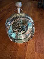 Klokje RVS met glas bol, Huis en Inrichting, Woonaccessoires | Klokken, Ophalen of Verzenden, Zo goed als nieuw, Wandklok