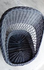 Rieten stoel, Huis en Inrichting, Stoelen, Ophalen, Gebruikt, Zwart, Riet of Rotan