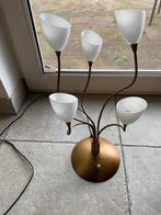 Messing tafellamp, Minder dan 50 cm, Gebruikt, Ophalen of Verzenden, Glas