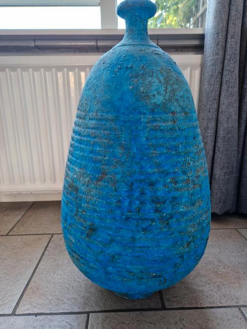 Grote blauwe sier kruik vaas  TIP voor bloemstuk, Huis en Inrichting, Woonaccessoires | Vazen, Zo goed als nieuw, Blauw, 50 tot 75 cm