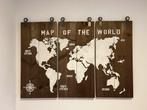 Drieluik wereldkaart, Huis en Inrichting, Woonaccessoires | Wanddecoraties, Ophalen of Verzenden, Zo goed als nieuw