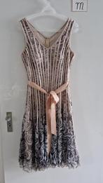 jurk, galajurk, goud/bloemen, maat M, Kleding | Dames, Jurken, Maat 38/40 (M), Overige kleuren, Ophalen of Verzenden, Zo goed als nieuw