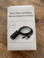Micro USB naar Ethernet Adapter voor TV Sticks – 10/100 Mbps, Ophalen of Verzenden, Nieuw, Mini