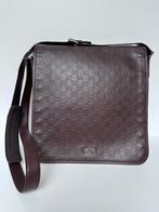 GUCCI Leer monogram Guccissima HEREN flap messenger bag, Overige merken, Bruin, Ophalen of Verzenden, Zo goed als nieuw