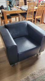 Zithoek. 1, 2 en 3 zits bank. Zwart leder., Huis en Inrichting, Ophalen, 75 tot 100 cm, Rechte bank, Strak, design