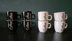 8 stuks koffiekopjes zwart wit van merk Siaki, Ophalen of Verzenden, Zo goed als nieuw, Overige stijlen, Kop(pen) en/of Schotel(s)