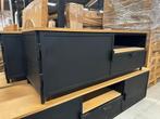 (Partij)Charlie TV Kast - Eiken Fineer & Zwart Staal, Huis en Inrichting, Ophalen, 100 tot 150 cm, Zo goed als nieuw, Minder dan 100 cm