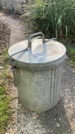 Vuilnisbak zink - vintage!, Ophalen, Gebruikt, Metaal, Minder dan 50 cm