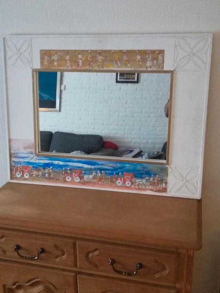 Vintage spiegel Oriëntaalse/bijbelse voorstelling, Huis en Inrichting, Woonaccessoires | Spiegels, Zo goed als nieuw, Ophalen of Verzenden