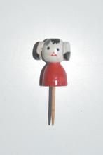 Leuk vintage poppetje prikker taartprikker, Ophalen of Verzenden, Gebruikt