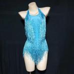 Dames lichtblauwe glitter bodysuit / jumpsuit feest festival, Maat 38/40 (M), Nieuw, Ophalen of Verzenden, Overige thema's