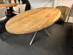 Ovale eettafel mango hout 220x110cm massief, Huis en Inrichting, 200 cm of meer, Nieuw, Ophalen, Vijf personen of meer