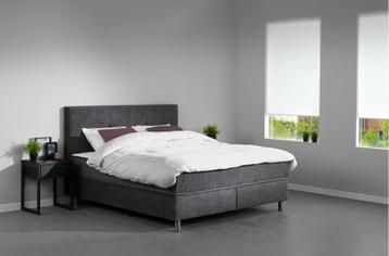 Hilton boxspring (vlak) 2-persoons - Antraciet beschikbaar voor biedingen