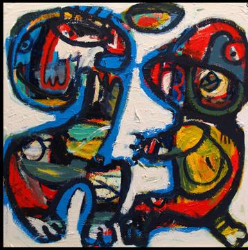Henk Vierveijzer - Balspel - olie op canvas - 1990 beschikbaar voor biedingen