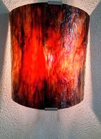 Mid-Century Brutalist Wandlamp  1970 unieke Glass Art lamp, Huis en Inrichting, Lampen | Wandlampen, Ophalen of Verzenden, Gebruikt