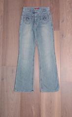 Gewassen jeans vaalblauw, wijde pijpen, high waist; maat 152, Broek, Meisje, Okaidi, Nieuw