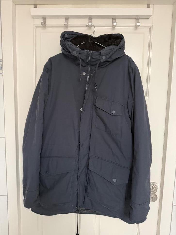 Elvine heren winterjas - maat L, Kleding | Heren, Jassen | Winter, Zo goed als nieuw, Maat 52/54 (L), Blauw, Ophalen of Verzenden