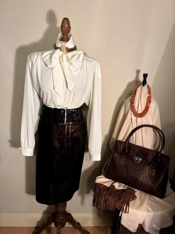 TUZZI ROK SNAKE BROWN, Kleding | Dames, Rokken, Nieuw, Maat 38/40 (M), Bruin, Onder de knie, Verzenden