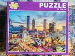 Puzzel 1000 stukjes: Stad met Reuzenrad, Ophalen of Verzenden, 500 t/m 1500 stukjes, Gebruikt, Legpuzzel
