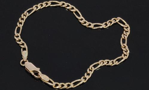 Luxe figaro schakel 14 karaats gouden dames armband fraai, Sieraden, Tassen en Uiterlijk, Armbanden, Zo goed als nieuw, Goud, Goud