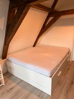 Ikea Bed 160x200 met lades & lattenbodem, Huis en Inrichting, Slaapkamer | Bedden, Ophalen, Gebruikt, Wit, Tweepersoons
