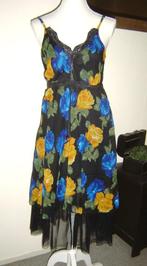 MOOIE en LEUKE zomerjurk zwart met bloemprint mt. M - NIEUW, Maat 38/40 (M), Overige kleuren, Nieuw, Ophalen of Verzenden