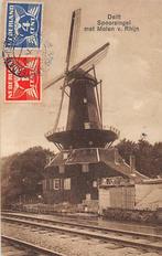 Delft - Spoorsingel met molen van Rhijn (1929), Gelopen, Zuid-Holland, Ophalen of Verzenden, 1920 tot 1940