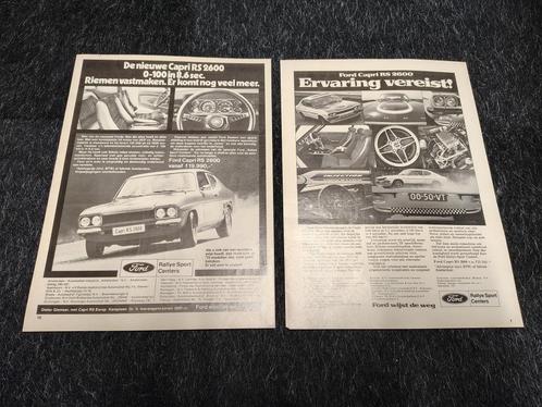 2x Reclame (A4) Ford Capri RS2600 (1972), Verzamelen, Automerken, Motoren en Formule 1, Auto's, Ophalen of Verzenden