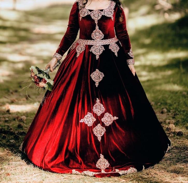 Bordeaux rode Henna Jurk Kina Elbisesi hoepel, Kleding | Dames, Jurken, Nieuw, Rood, Ophalen of Verzenden