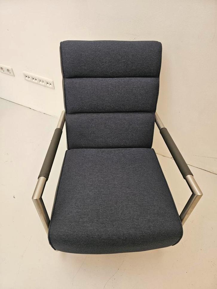 ZGAN Petrol Blauwe Fauteuil / Stoel, Huis en Inrichting, Fauteuils, Zo goed als nieuw, Metaal, Stof, 50 tot 75 cm, 75 tot 100 cm