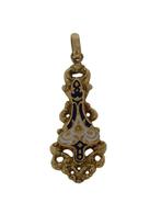 Biedermeier antieke 14k gouden ketting hanger emaille dames, Ophalen of Verzenden, Goud, Hanger, Met edelsteen