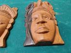houten indianen masker beelden vintage, Verzamelen, Ophalen of Verzenden