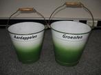 TE KOOP: 2 Vintage emaille emmers, Ophalen of Verzenden