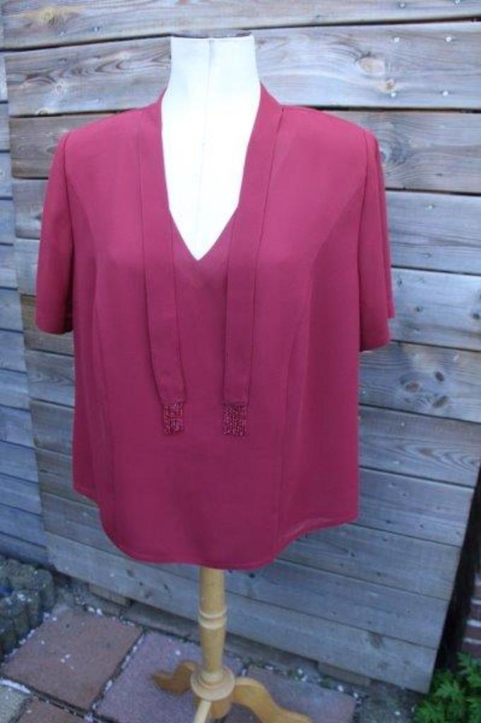 Tuniek rood Edgar Vos mt 48 Vaste prijs, Kleding | Dames, Blouses en Tunieken, Zo goed als nieuw, Maat 46/48 (XL) of groter, Rood