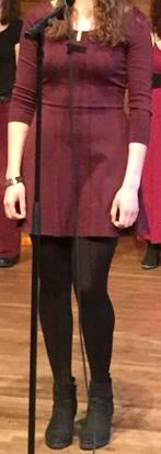 Clockhouse bordeaux rood jurkje met 3/4 mouw. S, Kleding | Dames, Ophalen of Verzenden, Zo goed als nieuw, Clockhouse, Maat 36 (S)