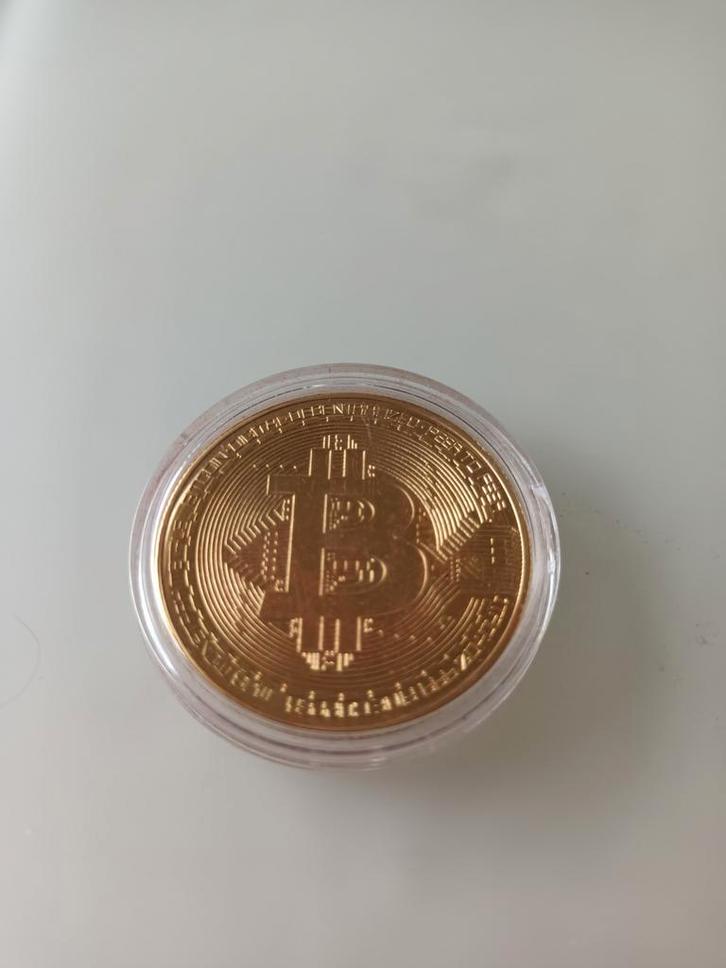Bitcoin Verzamelmunt - Gouden Uitvoering, Postzegels en Munten, Edelmetalen en Baren, Goud, Ophalen of Verzenden