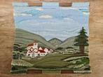vintage wandkleed berg-landschap handgeknoopt 73x80cm, Huis en Inrichting, Woonaccessoires | Wanddecoraties, Ophalen of Verzenden