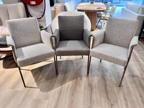 Volante Armstoel in Lodge stof combi Mirage leer SET VAN 6, Huis en Inrichting, Stoelen, Nieuw, Vijf, Zes of meer stoelen, Leer