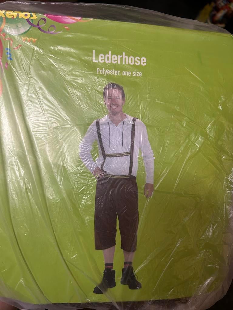 Lederhose Kostuum - One Size, Kleding | Heren, Carnavalskleding en Feestkleding, Carnaval, Nieuw, Overige maten, Ophalen of Verzenden