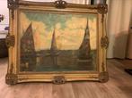 Groot Olie verf Schilderij Zeezicht, Antiek en Kunst, Ophalen of Verzenden