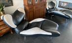Design fauteuil - Leer/Stof, Huis en Inrichting, Ophalen, Gebruikt, 125 tot 150 cm, Leer