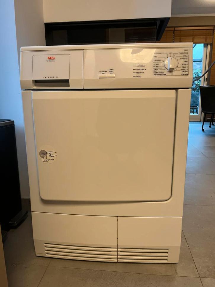 AEG T55403 Droger - Goed Onderhouden, Witgoed en Apparatuur, Wasdrogers, Gebruikt, Condens, Voorlader, 6 tot 8 kg, 85 tot 90 cm