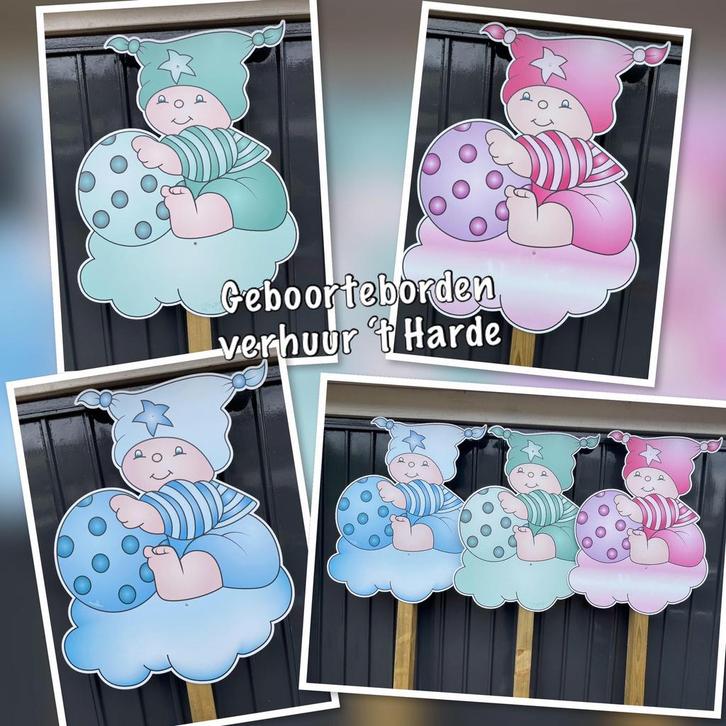 Te huur: schattige beertje bobbie geboortebord, Kinderen en Baby's, Kraamcadeaus en Geboorteborden, Zo goed als nieuw, Ophalen
