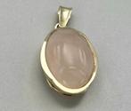 Gouden vintage hanger met edelsteen rozenkwarts. 2025/877., Overige voorstellingen, ., Ophalen of Verzenden, Zo goed als nieuw